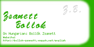 zsanett bollok business card